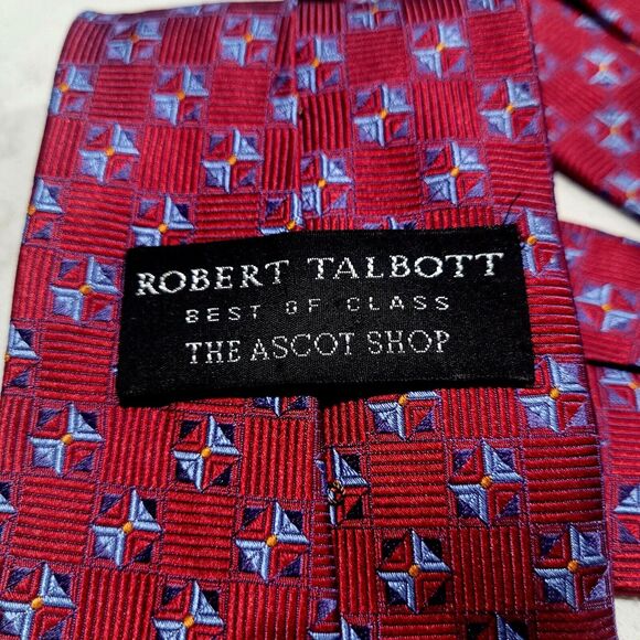 ROBERT TALBOTT BEST OF CLASS The Ascot Shop Geometric Print 100% SILK Tie $155 - Picture 4 of 8